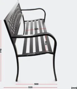 Tuinbank - Marijke -Tuinbankje - Tuinbank Metaal - Tuinbank Hout - Weersbestendig - 126 X 53 X 77 Cm -Tuin- En Buitengereedschapswinkels 1045x1200