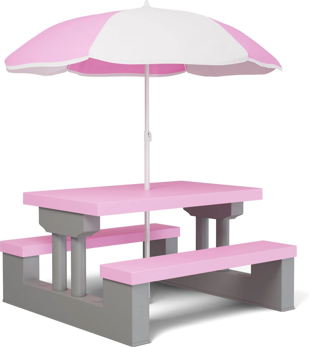 Spielwerk Kinder Tuinset – Incl. Parasol UV-bescherming - Roze Grijs 1 Spielwerk Kinder Tuinset – Incl. Parasol UV-bescherming - Roze Grijs