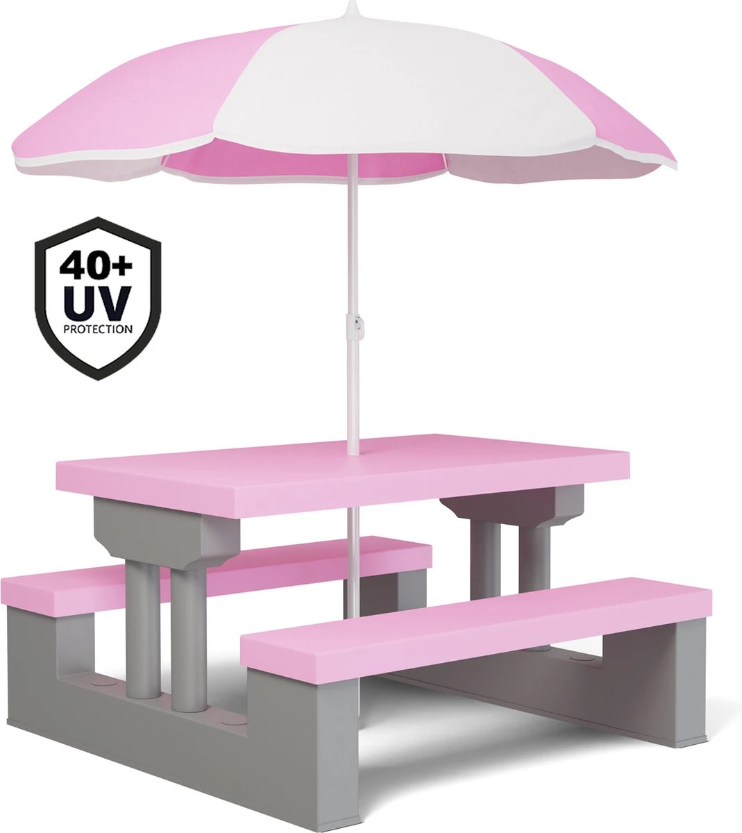 Spielwerk Kinder Tuinset – Incl. Parasol UV-bescherming - Roze Grijs 3 Spielwerk Kinder Tuinset – Incl. Parasol UV-bescherming - Roze Grijs - Afbeelding 3