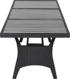 Casaria Polyrattan Tuintafel - WPC Tafelblad 190x90x74 Cm – Zwart -Tuin- En Buitengereedschapswinkels 1074x1200 1