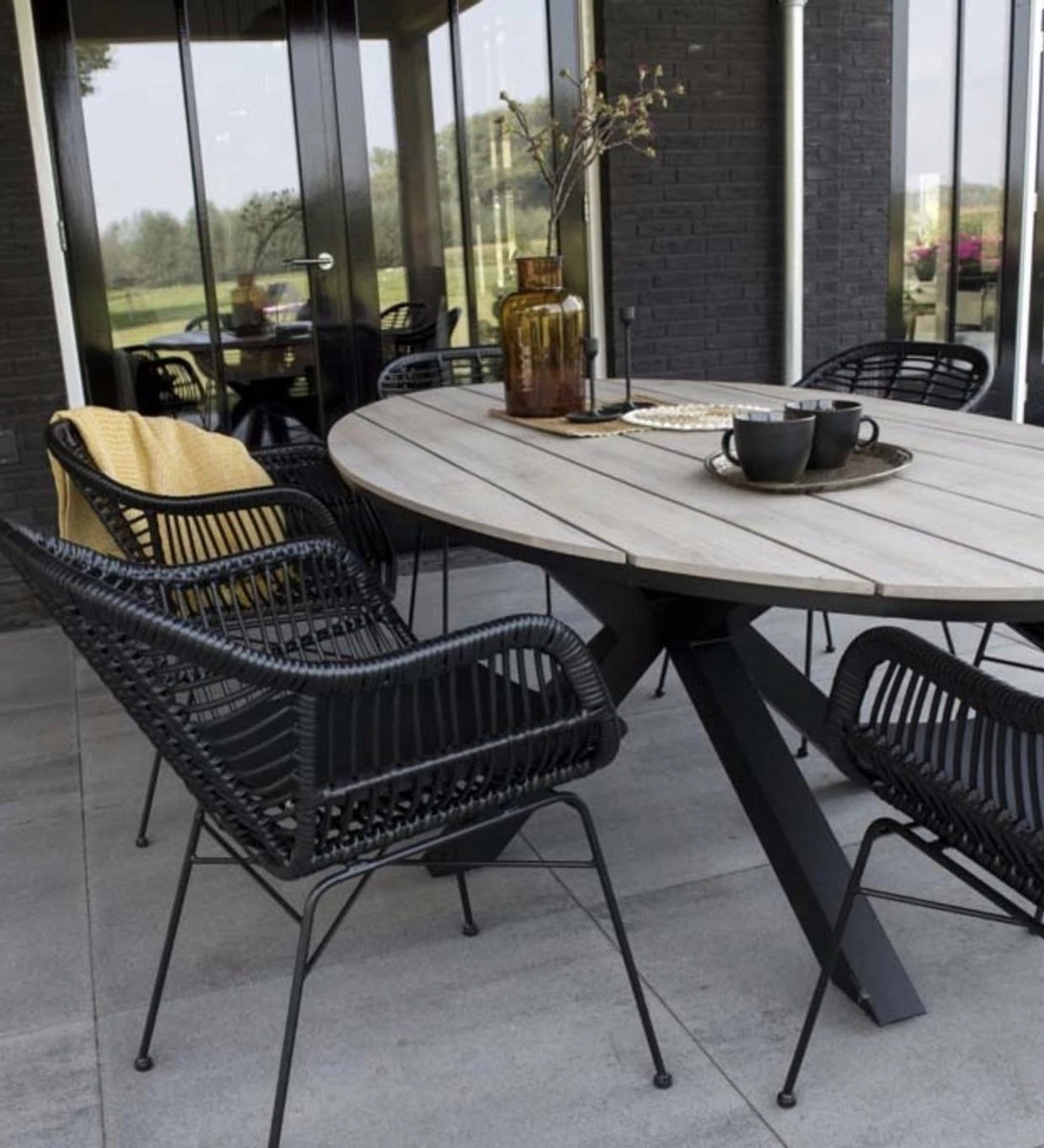 Ovale Tuintafel Cyprus 180cm | Wood | Polywood & Aluminium 3 Ovale Tuintafel Cyprus 180cm | Wood | Polywood & Aluminium - Afbeelding 3