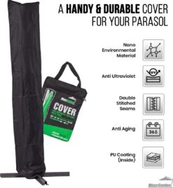 MaxxGarden Parasolhoes - Afdekhoes Voor Zweefparasol - Beschermhoes - 200-400 Cm - Met Rits En Trekkoord - Zwart -Tuin- En Buitengereedschapswinkels 1105x1200