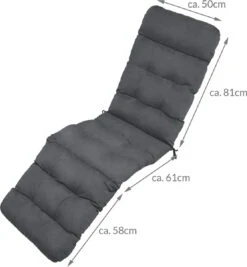 Beautissu Deckchair Kussen 200x50x8 Cm - Ligstoelkussen Antraciet - Matraskussen Voor Hangmatten En Tuin-/terrasstoelen - Flair DC -Tuin- En Buitengereedschapswinkels 1112x1200