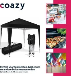 Coazy Waterdichte Partytent 3x3 Meter Opvouwbaar - Paviljoen - Easy Up - Pop-up Tent Met Haringen, Touw En Anti Slip Poten - Waterdicht - Partytenten Weerbestendig -Tuin- En Buitengereedschapswinkels 1132x1200