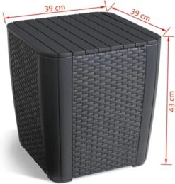 ALLIBERT Keter Luzon Opbergtafel - 39x39x43cm - Donkergrijs 27 ALLIBERT Keter Luzon Opbergtafel - 39x39x43cm - Donkergrijs -Tuin- En Buitengereedschapswinkels 1144x1200