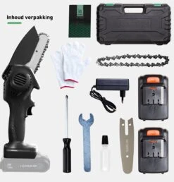 Mardin Mini Kettingzaag - Snoeizaag - Kettingzaag - Kettingzaag Electrisch Met 2 Accu - Inclusief Koffer - 1 Extra Accu - Zwart -Tuin- En Buitengereedschapswinkels 1151x1200