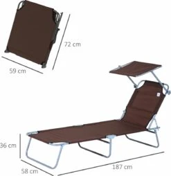 Outsunny Ligstoel Ligbank Voor Buiten Ligstoel Voor Op Het Strand Inklapbaar Met Zonnedak 3 Kleuren 84B-001 -Tuin- En Buitengereedschapswinkels 1166x1200 1