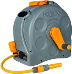 Hozelock Compact Enclosed Reel 2 In 1 - 25 Meter - Slangbox En Muurhaspel In één - Grijs -Tuin- En Buitengereedschapswinkels 1173x1200