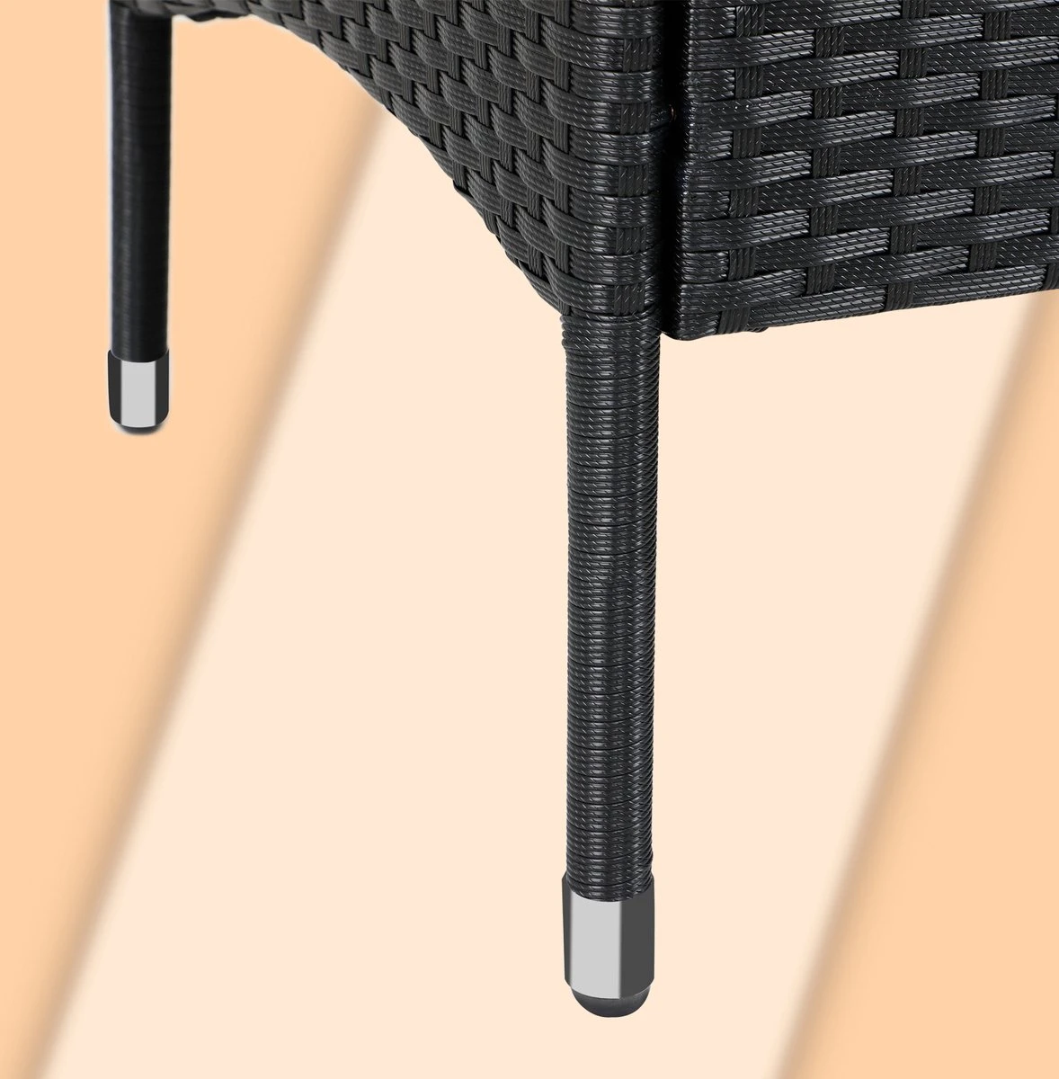 Casaria Polyrattan Tuinbank - Incl. Kussen - 143x55x88 Cm Zwart 2 Casaria Polyrattan Tuinbank - Incl. Kussen - 143x55x88 Cm Zwart - Afbeelding 2