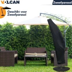 Volcan Parasolhoes Voor Zweefparasol - Tot 300cm - Waterdicht - Oxford 420D - Met Rits, Trekkoord En Stok - Zwart 12 Volcan Parasolhoes Voor Zweefparasol - Tot 300cm - Waterdicht - Oxford 420D - Met Rits, Trekkoord En Stok - Zwart -Tuin- En Buitengereedschapswinkels 1190x1200 2