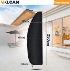 Volcan Parasolhoes Voor Zweefparasol - Tot 300cm - Waterdicht - Oxford 420D - Met Rits, Trekkoord En Stok - Zwart 14 Volcan Parasolhoes Voor Zweefparasol - Tot 300cm - Waterdicht - Oxford 420D - Met Rits, Trekkoord En Stok - Zwart -Tuin- En Buitengereedschapswinkels 1190x1200 4