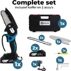NovarGarden® Mini Kettingzaag NG1 - Met 2x Accu - Takkenzaag - Snoeizaag - Electrisch - Handzaag - Boomzaag - 21V -Tuin- En Buitengereedschapswinkels 1193x1200 10