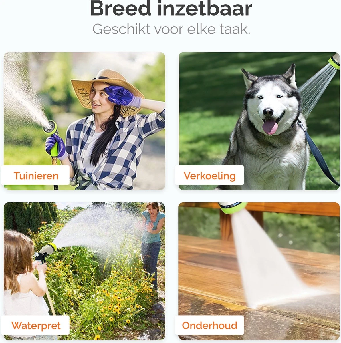 Goliving Tuinslang Flexibel - 30 Meter - Uitrekbare Tuinslang Sproeier - Tuinsproeier - Zwart - Acht Standen - Met Opbergtas 6 Goliving Tuinslang Flexibel - 30 Meter - Uitrekbare Tuinslang Sproeier - Tuinsproeier - Zwart - Acht Standen - Met Opbergtas - Afbeelding 6