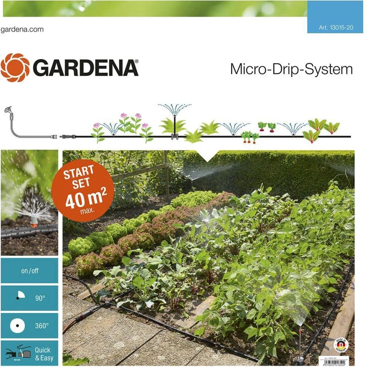 GARDENA Micro Drip System Bloembed En Moestuin Startset Druppelsysteem - 25 Meter 1 GARDENA Micro Drip System Bloembed En Moestuin Startset Druppelsysteem - 25 Meter