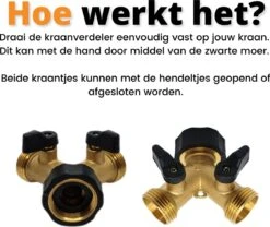 Horvitus Waterverdeler 2 Weg - Y Stuk Kraan Splitter - Voor Europese Kranen - Messing -Tuin- En Buitengereedschapswinkels 1200x1009 4