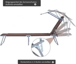 Outsunny Ligstoel Ligbank Voor Buiten Ligstoel Voor Op Het Strand Inklapbaar Met Zonnedak 3 Kleuren 84B-001 -Tuin- En Buitengereedschapswinkels 1200x1023 1