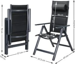 Casaria Tuinstoel Aluminium - 2 Stuks Inklapbaar - Antraciet -Tuin- En Buitengereedschapswinkels 1200x1026 1