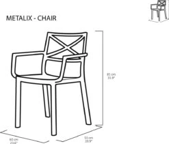 Keter Metalix Tuinstoelen - 4 Stuks - 53,3x60,2x81,3 Cm - Zwart -Tuin- En Buitengereedschapswinkels 1200x1027 3