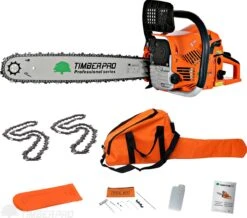 TIMBERPRO - Kettingzaag – Benzine - 62 Cc - Zwaardlengte 50 Cm - Transportzak - 2e Ketting -Tuin- En Buitengereedschapswinkels 1200x1059 2