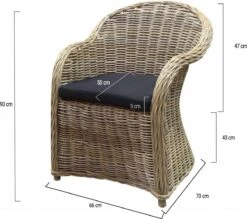 Roma Dining Tuinstoel Naturel Rotan - Suntech Kussen -Tuin- En Buitengereedschapswinkels 1200x1065 1