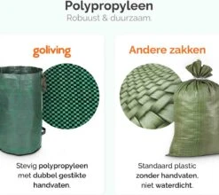 Goliving Tuinafvalzak - Set Van 2- Tuinafvalzakken Opvouwbaar - Tuinzak - Tuinafvalemmer - 2x 280 Liter - Groen -Tuin- En Buitengereedschapswinkels 1200x1068 5