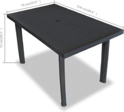 VidaXL Tuintafel 126x76x72 Cm Kunststof Antraciet -Tuin- En Buitengereedschapswinkels 1200x1082