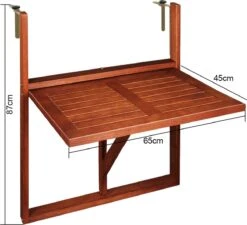 Merkloos Casaria Balkontafel - FSC®-Gecertificeerd Acaciahout – Hangend – Bruin -Tuin- En Buitengereedschapswinkels 1200x1091