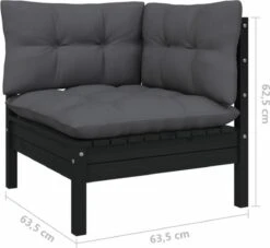 VidaXL 3-delige Loungeset Met Kussens Massief Grenenhout Zwart 20 VidaXL 3-delige Loungeset Met Kussens Massief Grenenhout Zwart -Tuin- En Buitengereedschapswinkels 1200x1103