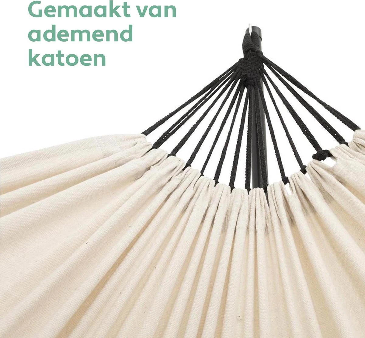 Vita5 Hangmat Met Standaard – 2 Persoons – Incl. Bekerhouder – 205kg Draaggewicht – Beige/Wit 11 Vita5 Hangmat Met Standaard – 2 Persoons – Incl. Bekerhouder – 205kg Draaggewicht – Beige/Wit - Afbeelding 11