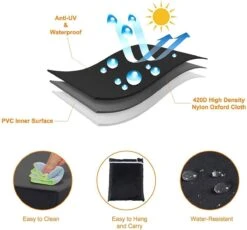 BOTC Tuinbank Beschermhoes - Beschermhoes Voor Hoekbank - Premium Tuinbank Beschermhoes - L-vorm - 300/98 X 300/98 X 70cm - Zwart -Tuin- En Buitengereedschapswinkels 1200x1115