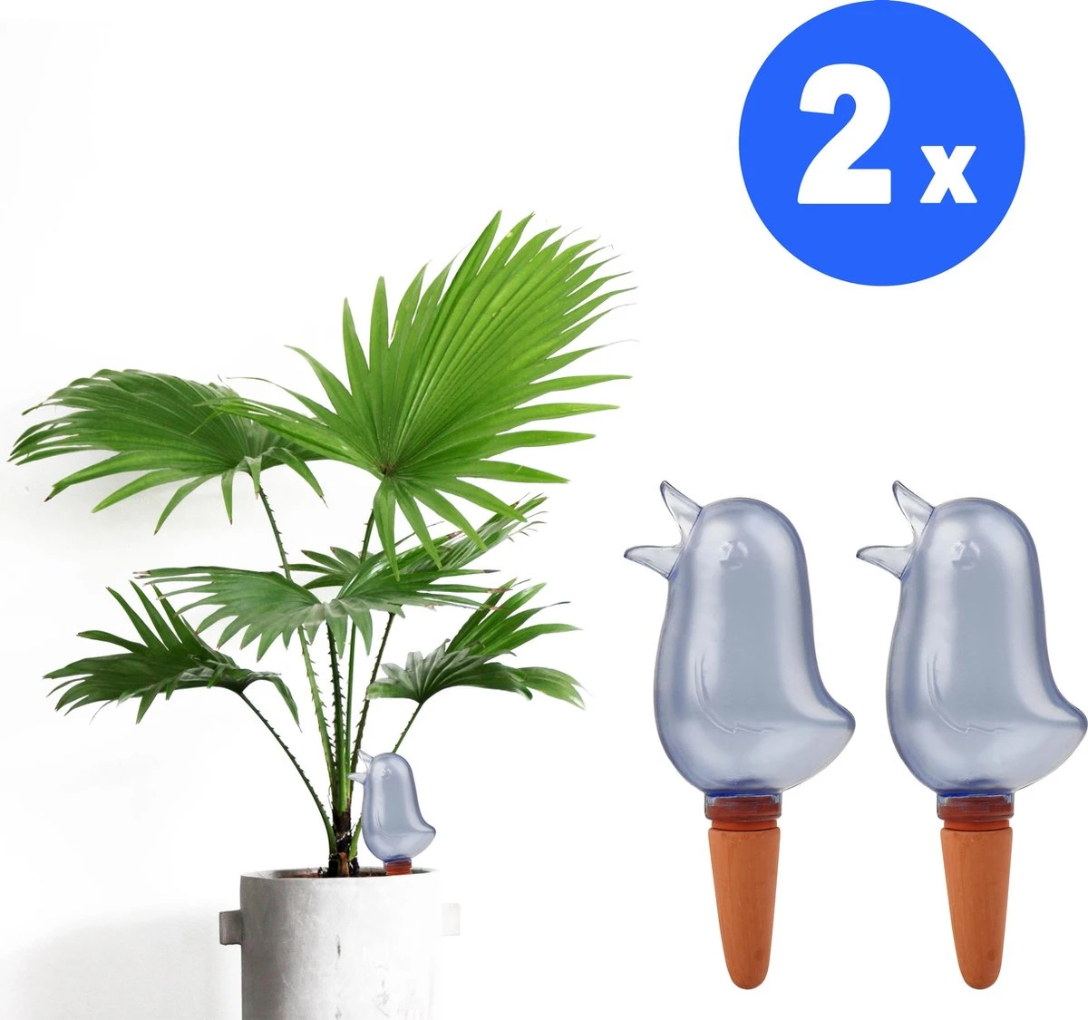 Waterdruppelaar Voor Planten 2 Stuks - Waterbol Kamerplanten - Automatisch Watergeefsysteem - Vogel - Blauw 1 Waterdruppelaar Voor Planten 2 Stuks - Waterbol Kamerplanten - Automatisch Watergeefsysteem - Vogel - Blauw