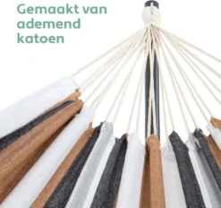 Vita5 Hangmat Met Standaard – 2 Persoons – Incl. Bekerhouder – 205kg Draaggewicht – Blauw/Wit/Bruin -Tuin- En Buitengereedschapswinkels 1200x1129