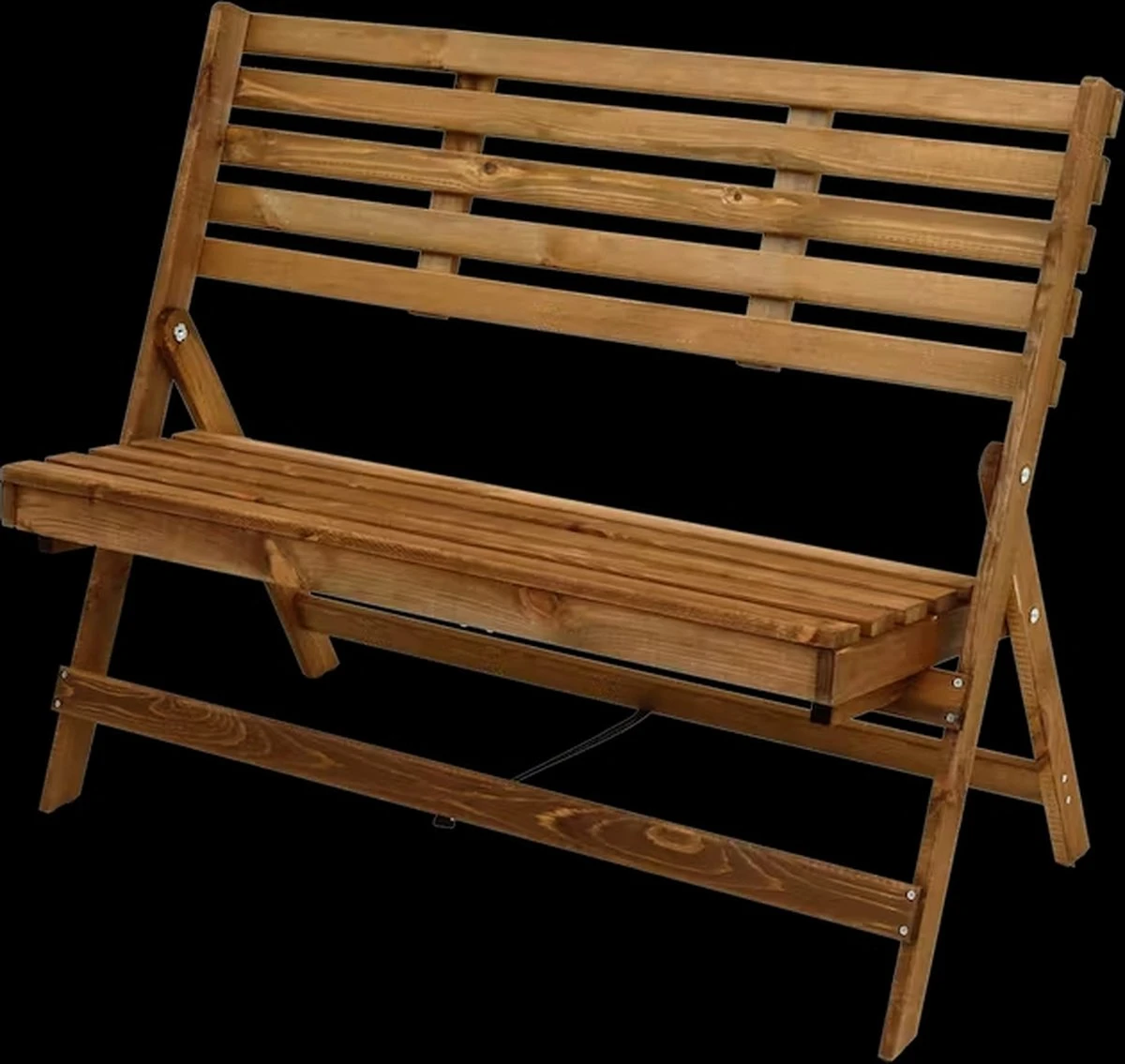 Merkloos Inklapbare Houten Tuinbank 2 Merkloos Inklapbare Houten Tuinbank - Afbeelding 2