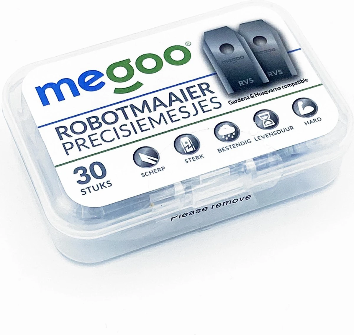 Mesjes Voor Husqvarna Automower - Reservemessen Voor Gardena Robotmaaier - 30st - RVS - Plastic Box - Megoo® 7 Mesjes Voor Husqvarna Automower - Reservemessen Voor Gardena Robotmaaier - 30st - RVS - Plastic Box - Megoo® - Afbeelding 7