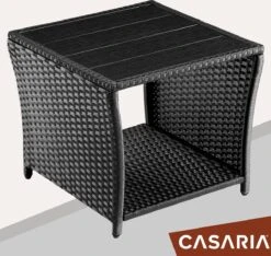Casaria Polyrattan Bijzettafel - WPC Tafelblad 45x45x40cm – Zwart -Tuin- En Buitengereedschapswinkels 1200x1138 3