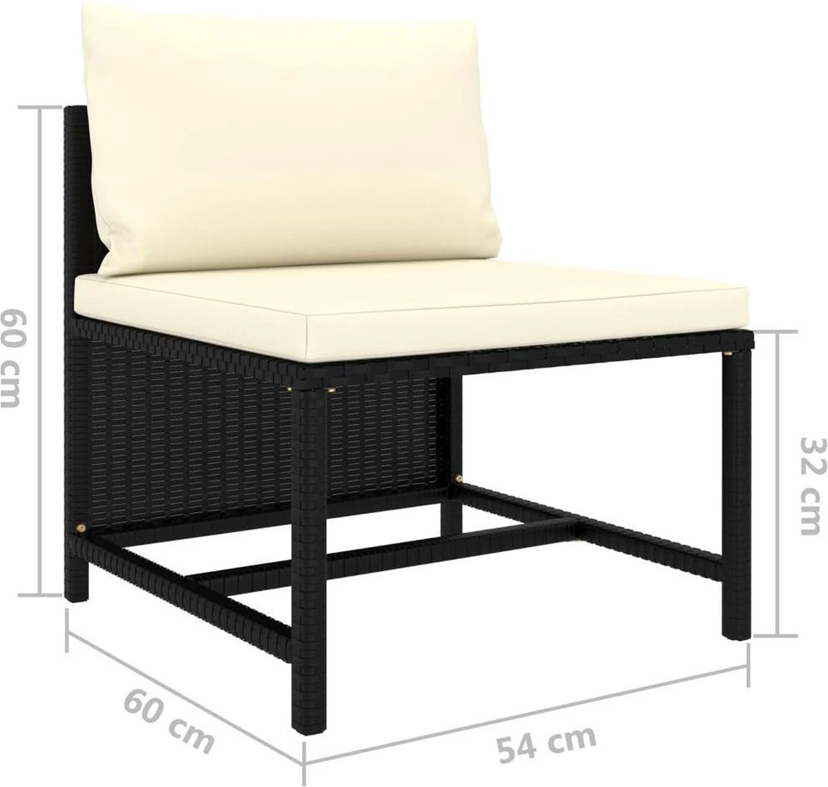 VidaXL 4-delige Loungeset Met Kussens Poly Rattan Zwart 15 VidaXL 4-delige Loungeset Met Kussens Poly Rattan Zwart - Afbeelding 15