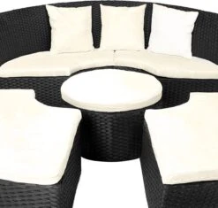 Casaria Polyrattan Zonne-Eiland Ø185cm – Incl. Kussens - Zwart Crème 32 Casaria Polyrattan Zonne-Eiland Ø185cm – Incl. Kussens - Zwart Crème -Tuin- En Buitengereedschapswinkels 1200x1144