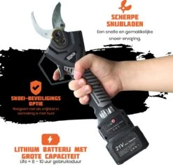 Reichlër® Elektrische Snoeischaar - 40 Mm Snijdiameter - 2x Accu - Anti-cut Functie - Heggenschaar - Takkenschaar - Zwart 10 Reichlër® Elektrische Snoeischaar - 40 Mm Snijdiameter - 2x Accu - Anti-cut Functie - Heggenschaar - Takkenschaar - Zwart -Tuin- En Buitengereedschapswinkels 1200x1145 5