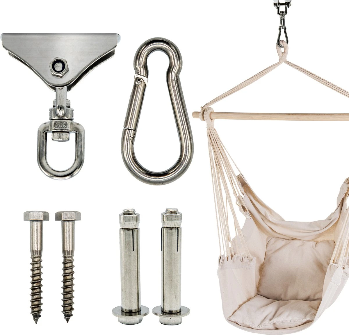 Itstrong® Plafondhaak Ophangsysteem Voor Binnen & Buiten – Ophanghaak Voor Bokszak – Schommel – Schommelstoel – Hangstoel - RVS 1 Itstrong® Plafondhaak Ophangsysteem Voor Binnen & Buiten – Ophanghaak Voor Bokszak – Schommel – Schommelstoel – Hangstoel - RVS