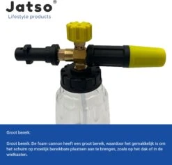 Jatso® Foam Cannon - Snow Foam - Foam Gun - Schuimlans - Foam Gun Auto - Foam Lance - Schuimsproeier - Snow Foam Cannon - Past Op Karcher K1 T/m K7 - Messing - Afneembaar Pistool -Tuin- En Buitengereedschapswinkels 1200x1153 1