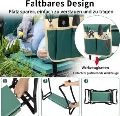 Uten - Kniebankje Tuin - Knie Steun - Tuinkruk Inklapbaar - Kniesteun Tuinieren - Kniekussen - Tot 150 Kg - Groen -Tuin- En Buitengereedschapswinkels 1200x1156