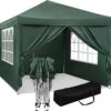 Waterdichte Partytent 3x3 Meter Opvouwbaar Met Zijwanden- Paviljoen Met Zijpanelen - Easy Up - Pop-up Tent Met Haringen, Touw En Anti Slip Poten