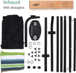 Vita5 Hangmat Met Standaard – 2 Persoons – Incl. Bekerhouder – 205kg Draaggewicht – Groen/Blauw -Tuin- En Buitengereedschapswinkels 1200x1158 4