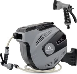 CoolHome Wandslangenbox 15 Meter + 1,5 Meter - Tuinslang Met Haspel- Slangenhouder 180° Draaibaar - Tuinslanghaspel Zwart - Grijs -Tuin- En Buitengereedschapswinkels 1200x1158 9