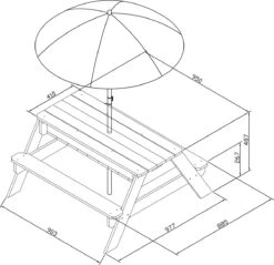 AXI Nick Zand & Water Picknicktafel In Antraciet/Bruin - Parasol Blauw/Wit - Picknick Tafel Voor Kinderen Van Hout -Tuin- En Buitengereedschapswinkels 1200x1159