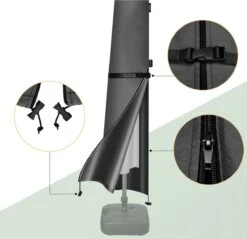 Kingsleeve Parasolhoes Tot Ø 330cm - Weerbestendig Robuust - Grijs -Tuin- En Buitengereedschapswinkels 1200x1163 1