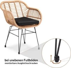 Casaria Polyrotan Kuipstoel Bali - Met Kussens – 2 Stuks -Tuin- En Buitengereedschapswinkels 1200x1165