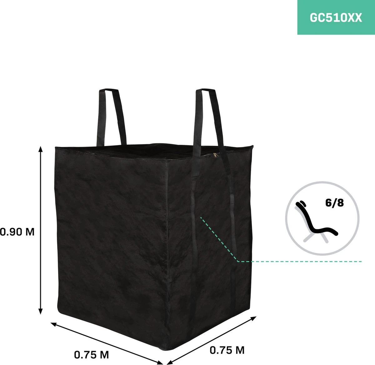 VONROC Premium Opbergtas Voor Lounge/tuinset Kussens – 75x75x90cm – Voor 6 Tot 8 Kussens 3 VONROC Premium Opbergtas Voor Lounge/tuinset Kussens – 75x75x90cm – Voor 6 Tot 8 Kussens - Afbeelding 3