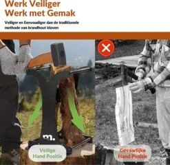 Miseru Houtklover – Zonder Bijl – No Axe – HANDMADE In Holland Houtsplijter – Houtkliever – Houtklover Voor Aanmaakhout – Ook Voor Stammen - Metaal -Tuin- En Buitengereedschapswinkels 1200x1168 4