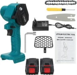 Merkloos Mini Accu Kettingzaag - 4 Inch Elektrische Boomzaag - Handkettingzaag - Met 2 Accu En 1 Oplader - Voor Tuinboom Ranch Bomen Snijden Hout- Blauw -Tuin- En Buitengereedschapswinkels 1200x1170 4